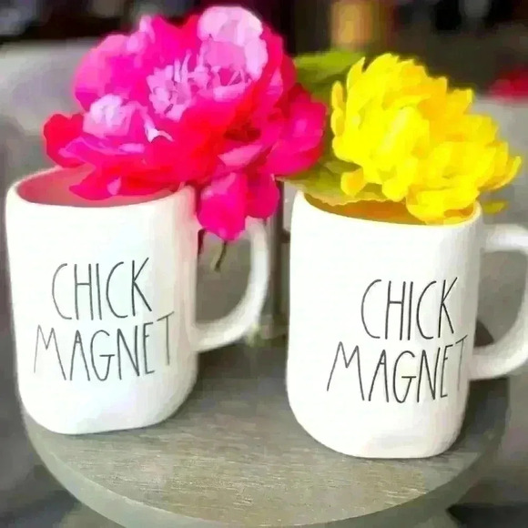 NEW Rae Dunn - CHICK MAGNET - YELLOW Interior Cute Coffee Mug/Cup - HTF - Picture 8 of 13